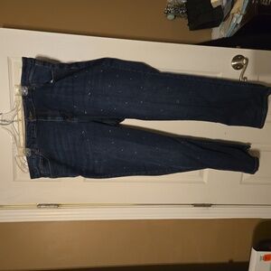 Plus size women's jeans with beaded embellishments